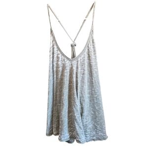 We The Free Light Heather Gray Green Slub Knit Flowy Tank